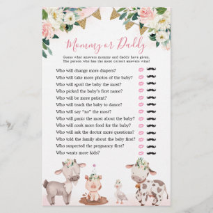 Girl Rosa Farm Baby Shower Mamma eller pappa