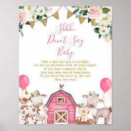 Girl Rosa Farm Säg inte att Baby Poster