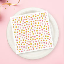 Girl Rosa Gult Polka dots Pappersservett