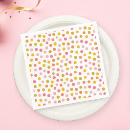 Girl Rosa Gult Polka dots Pappersservett