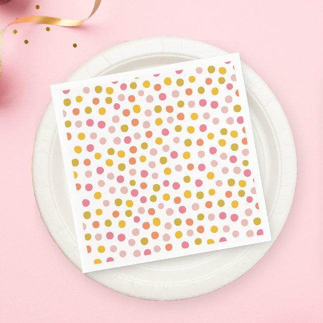 Girl Rosa Gult Polka dots Pappersservett (Skapare uppladdad)