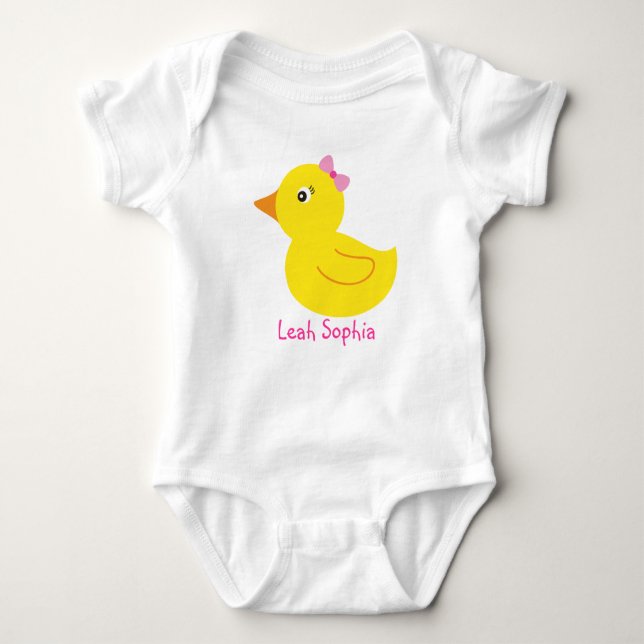 Girl Rubber Ducky Anka Personlig Baby T-Shirt (Framsida)