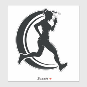 Girl Running Klistermärken