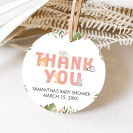 Girl Safari Animal Baby Shower  Gåvor Etiketter