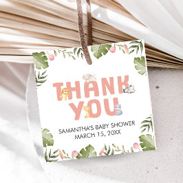 Girl Safari Animal Baby Shower  Gåvor Etiketter