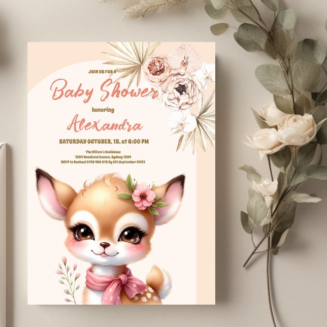 Girl Safari Animals Baby Shower Inbjudningar (Skapare uppladdad)
