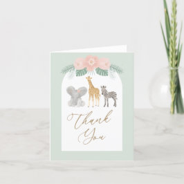 Girl Safari Animals Baby Shower Tack Kort