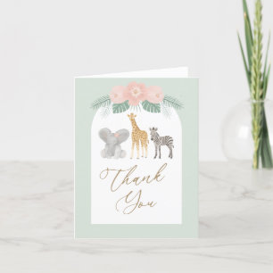 Girl Safari Animals Baby Shower Tack Kort