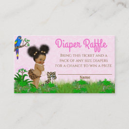 Girl Safari Baby Shower Diaper Raffle Biljett