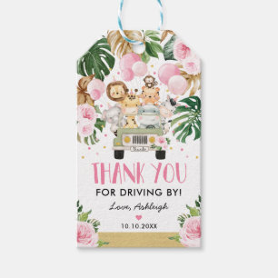 Girl Safari Jungle Drive by Baby Shower Parad Presentetikett