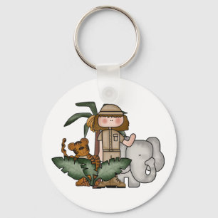 Girl Safari Keychain Nyckelring