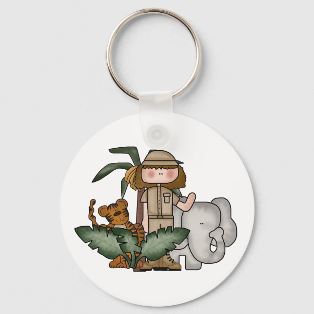 Girl Safari Keychain Nyckelring (Framsida)