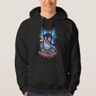 Girl Samurai Katana japansk Warrior Fighter Kendo Hoodie