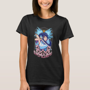 Girl Samurai Katana japansk Warrior Fighter Kendo T Shirt