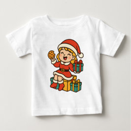 Girl Santa with Cookies and Gifts T Shirt