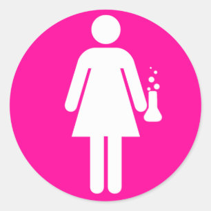 Girl Scientist Runt Klistermärke