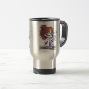 Girl Scientist Sticker Art Travel/Commuter Mugg, 1 Resemugg