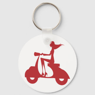 Girl Scooter red Nyckelring