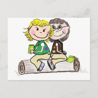 Girl Scout Junior Brownie utomhus Vykort