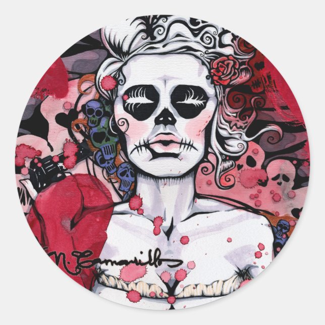 "Girl" Series Stickers Runt Klistermärke (Framsida)