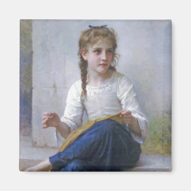 Girl Sewing, Bouguereau Magnet (Framsidan)