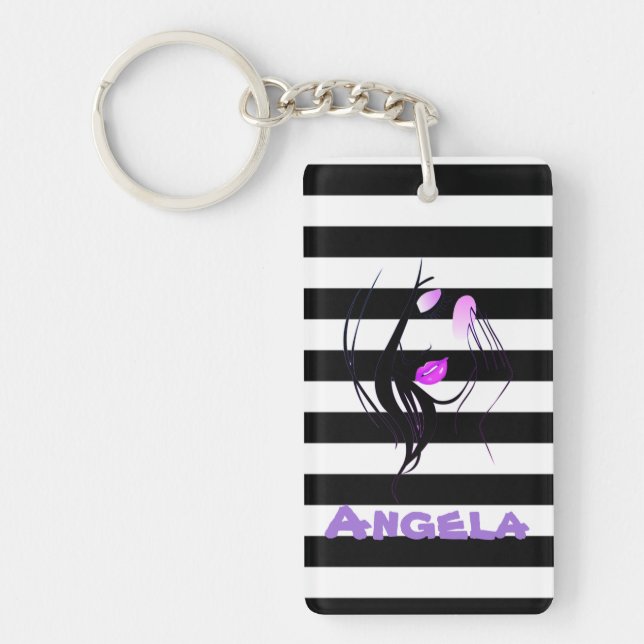 Girl Silhouette, Black, White Rand Personlig (Framsidan)