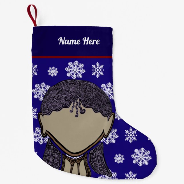 Girl Silhouette Xmas stocking. Liten Julstrumpa (Framsidan)