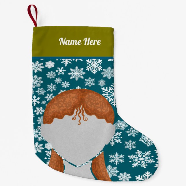 Girl Silhouette Xmas stocking. Liten Julstrumpa (Framsidan)