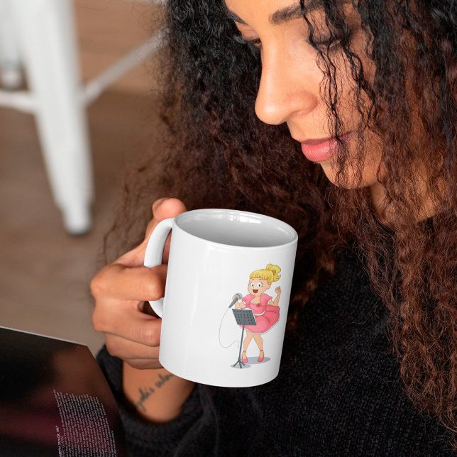 Girl Singing Kaffemugg (Skapare uppladdad)