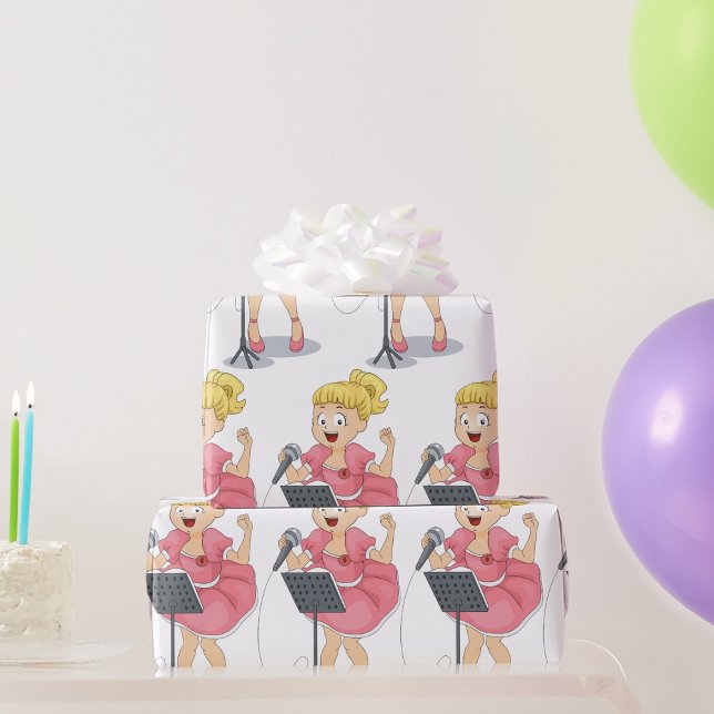 Girl Singing Presentpapper (Skapare uppladdad)