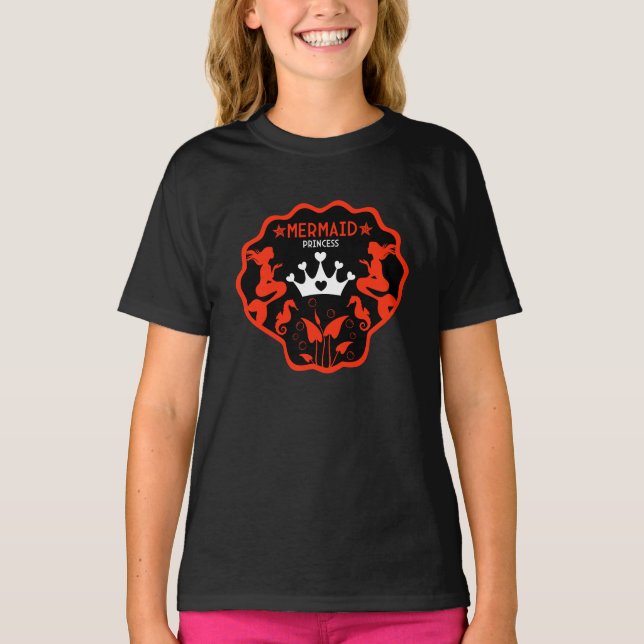 Girl Sjöjungfru Princess T Shirt (Framsida)