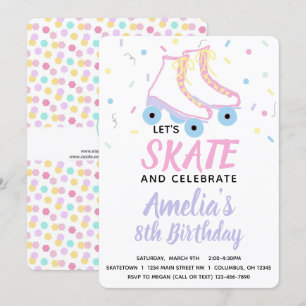 Girl Skate Födelsedagsfest inbjudan