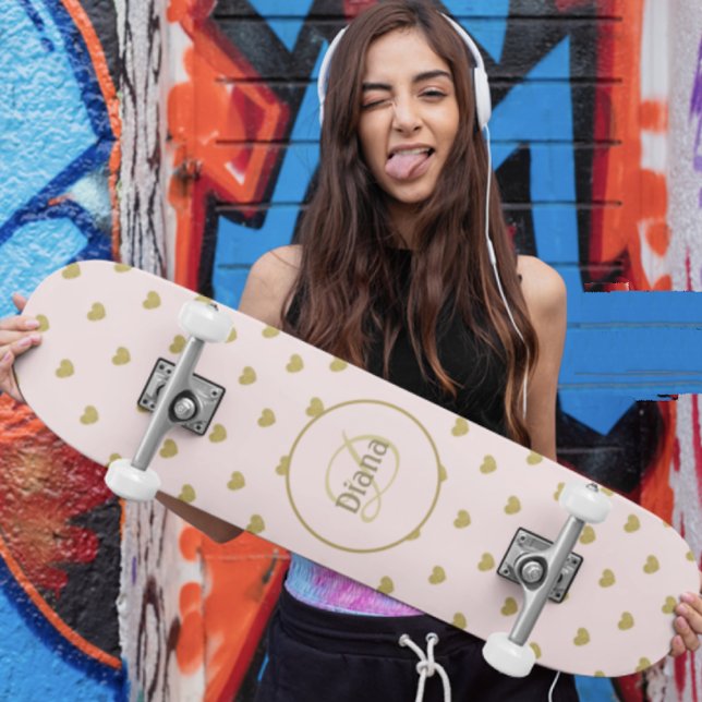 Girl Skateboard Monogram and Name (Skapare uppladdad)