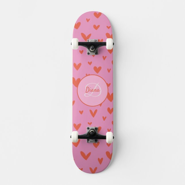 Girl Skateboard Monogram och Namn (Framsida)