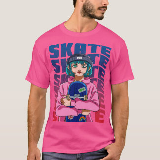 Girl Skater Skateboarder Skateboarding Skate Sk8er T Shirt