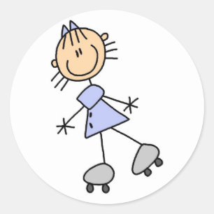 Girl Skating Stickers Sticker Runt Klistermärke