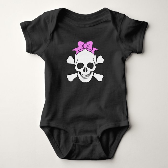 GIRL SKULL OCH KORSBONER TEE (Framsida)