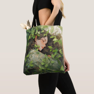 Girl Sleeping in Forest Anime Tygkasse