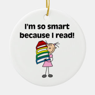 Girl Smart för att jag läser Julgransprydnad Keramik