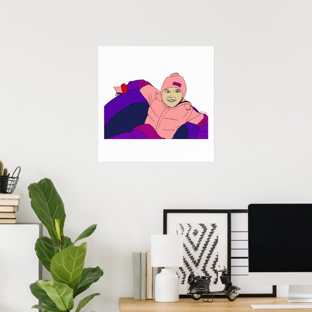 Girl Snö Tubing Poster (Hemmakontoret)