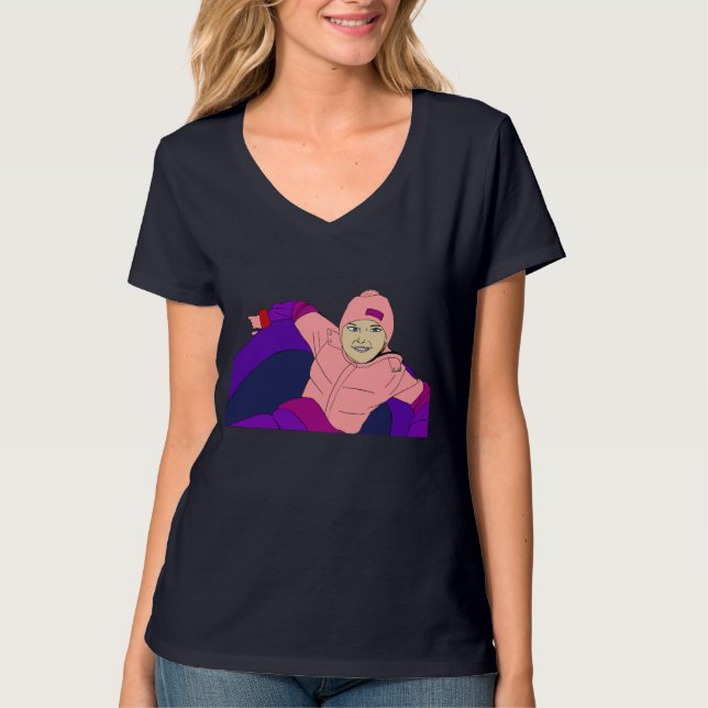 Girl Snö Tubing T Shirt (Framsida)