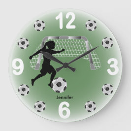 Girl Soccer Ball Player Stor Klocka