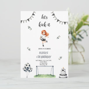 GIRL SOCCER FOOTBALL BIRTHDAY-INBJUDAN INBJUDNINGAR