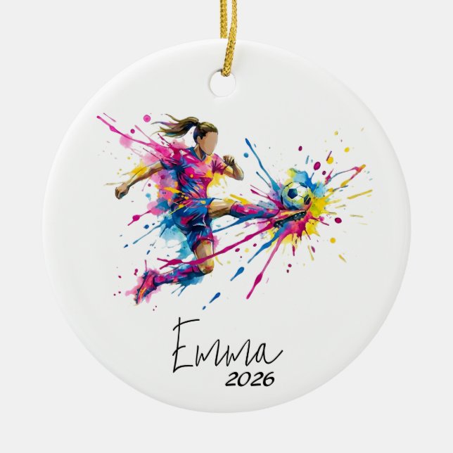 girl soccer ornament, soccer ornament (Framsidan)