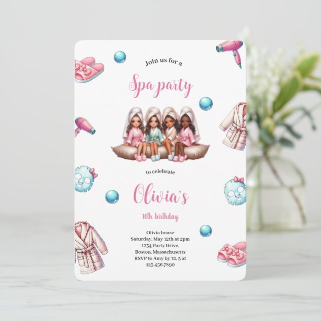 GIRL SPA PARTY-INBJUDAN INBJUDNINGAR (Stående Fram)