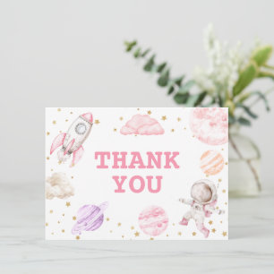 Girl Space Birthday Tack Kort