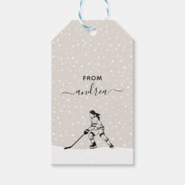 Girl Spela Ice Hockey Team Player Girly Namn Presentetikett
