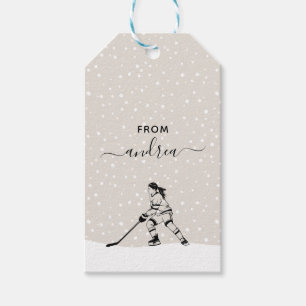 Girl Spela Ice Hockey Team Player Girly Namn Presentetikett