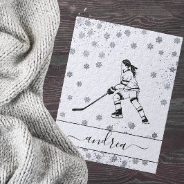 Girl Spela Ice Hockey Team Player Girly Namn Pussel