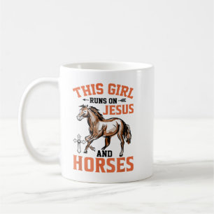 Girl Springa on Jesus Horses Horse Kaffemugg